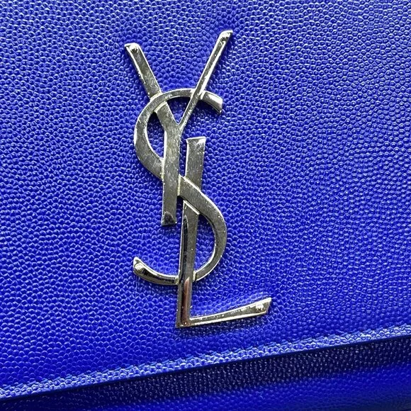 100% Authentic Saint Laurent Kate Blue Leather Shoulder Bag - Picture 13 of 14